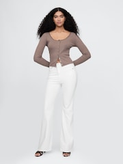 Gap White High Waisted 70s Flare Jeans - Image 3 of 6