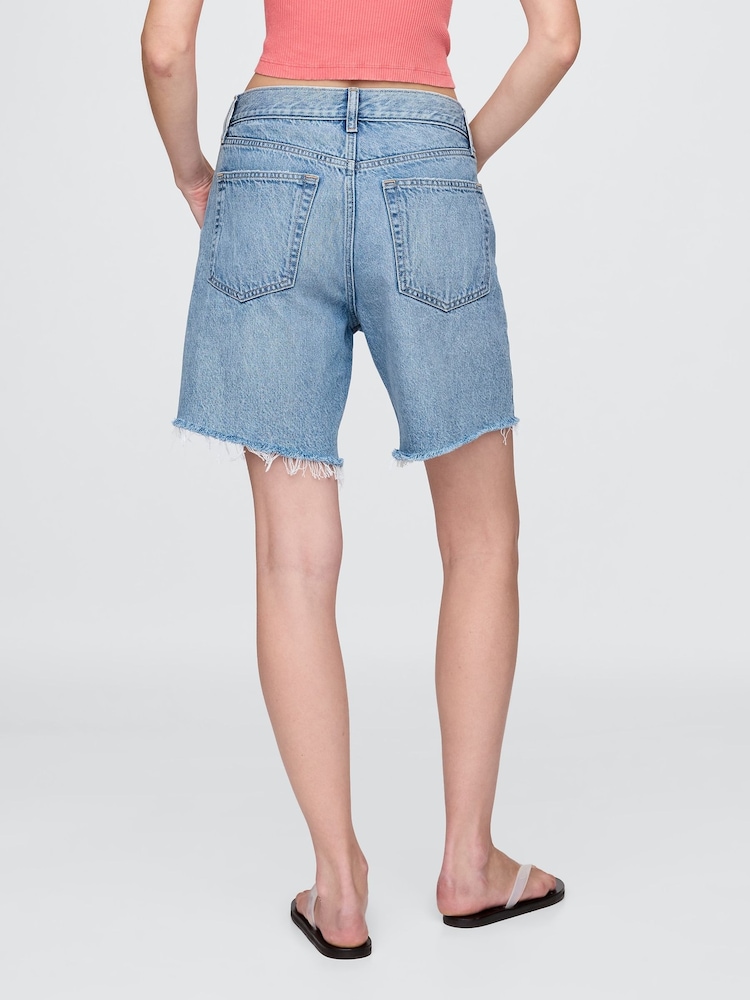 Gap Light Blue 8" Mid Waisted 90s Loose Denim Bermuda Shorts - Image 2 of 5