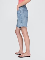 Gap Light Blue 8" Mid Waisted 90s Loose Denim Bermuda Shorts - Image 3 of 5