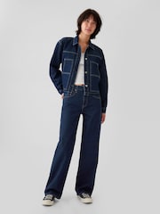 Gap Dark Indigo Blue Mid Waisted 90s Loose Jeans - Image 4 of 9