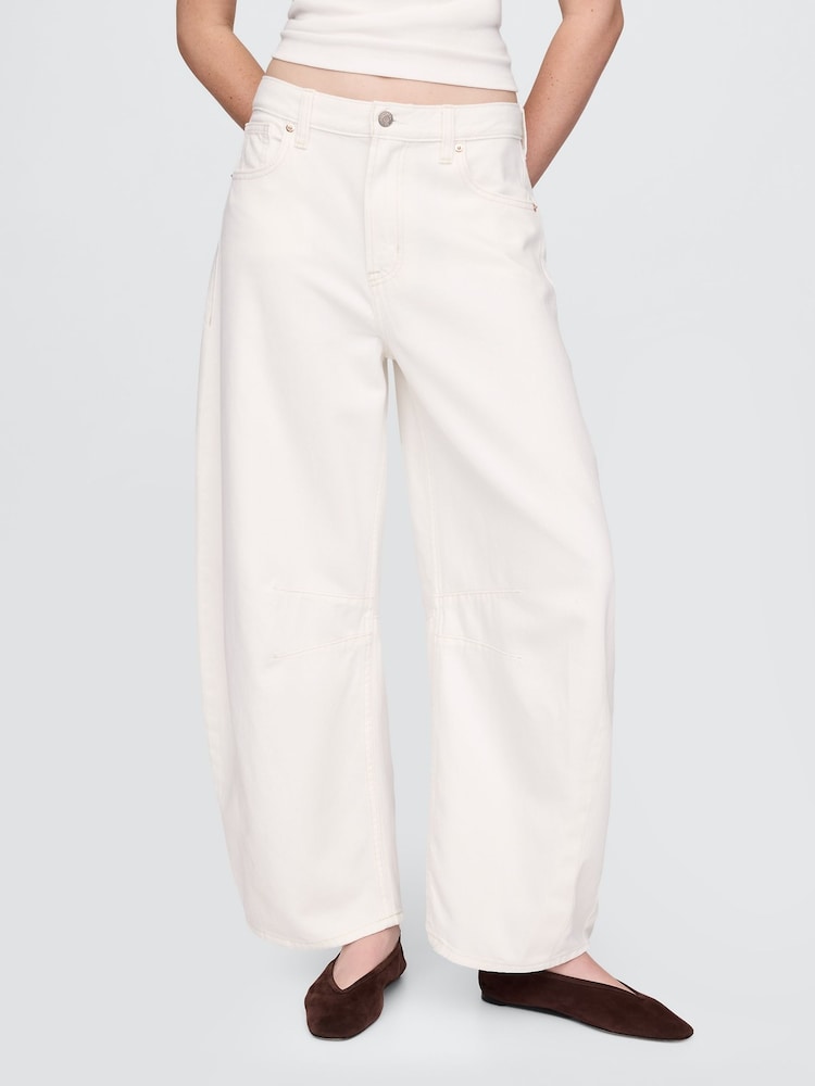 Wit - Gap UltraSoft jeans met hoge taille en hoefijzervormige pijpen - Image 2 of 9