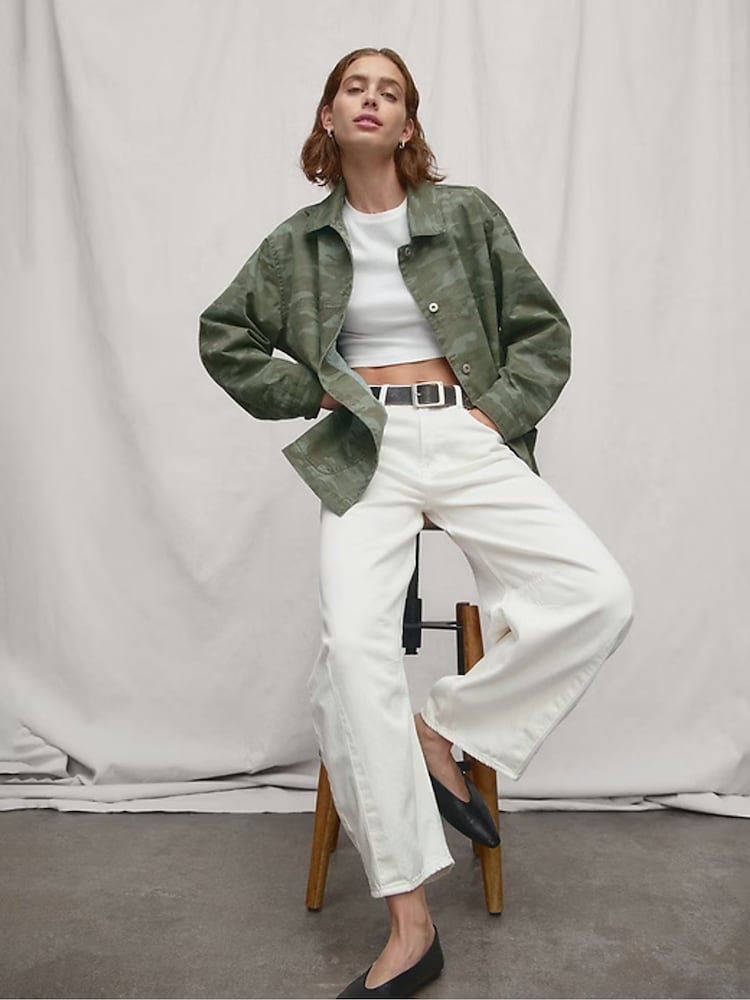 Wit - Gap UltraSoft jeans met hoge taille en hoefijzervormige pijpen - Image 7 of 9