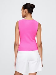 Gap Pink Ribbed Knit Cotton Stretch Scoop Vest - Image 2 of 5