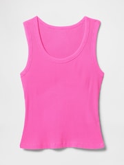 Gap Pink Ribbed Knit Cotton Stretch Scoop Vest - Image 5 of 5
