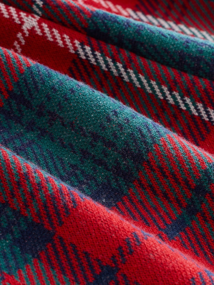Red/Green Check Textured Barrel Leg Trousers (3mths-7yrs) - Image 8 of 8