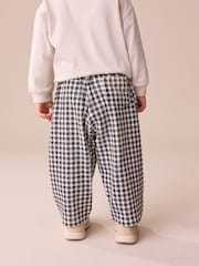 Black/White Gingham Textured Barrel Leg Trousers (3mths-7yrs) - Image 3 of 8