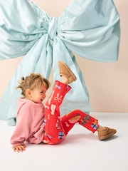 Red Santa Ribbed Flare Leggings (3mths-7yrs) - Image 4 of 8
