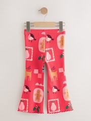 Red Santa Ribbed Flare Leggings (3mths-7yrs) - Image 6 of 8