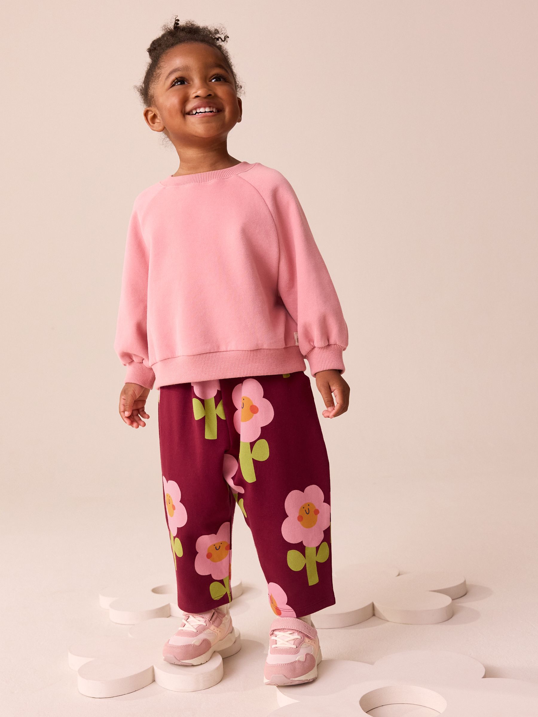 Buy Burgundy Red Flower Textured Barrel Leg Trousers (3mths-7yrs