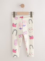Ecru White Doodle Rib Leggings (3mths-7yrs) - Image 1 of 4