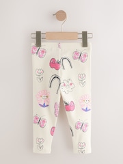 Ecru White Doodle Rib Leggings (3mths-7yrs) - Image 2 of 4
