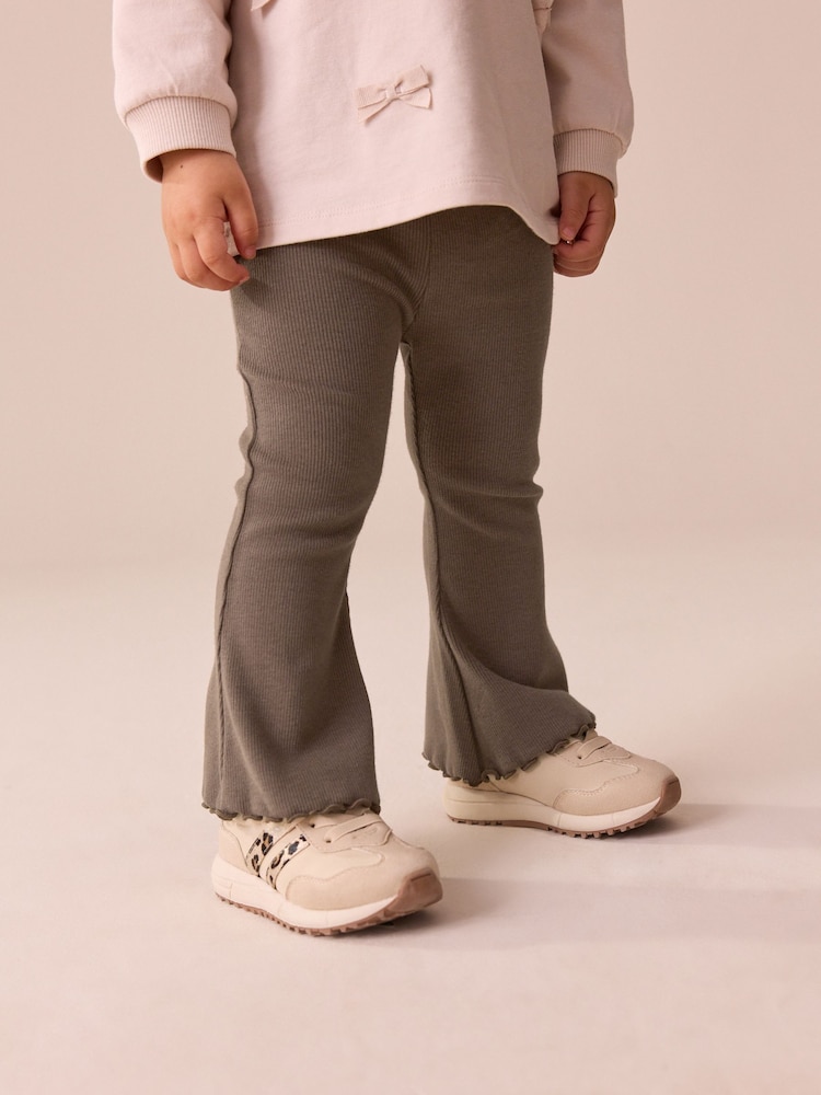 Chocolate Brown Rib Flare Leggings (3mths-7yrs) - Image 1 of 6