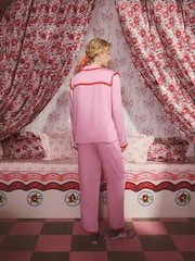 Ροζ - Πιτζάμες Cath Kidston Button Through Frill με στρας και σχέδιο καρδιάς - Εικόνα 6 από 11