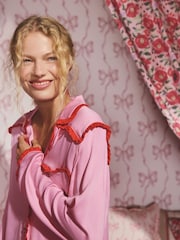 Ροζ - Πιτζάμες Cath Kidston Button Through Frill με στρας και σχέδιο καρδιάς - Εικόνα 7 από 11