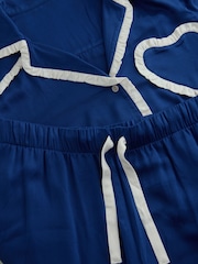 Cath Kidston Navy Button Through Frill Heart Pyjamas - Image 6 of 8