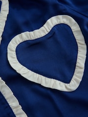 Cath Kidston Navy Button Through Frill Heart Pyjamas - Image 7 of 8