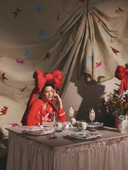 Cath Kidston Red Festive Bow Woven Viscose Pyjamas - Image 3 of 14