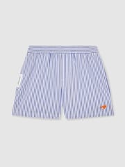 Reiss Blue/White McLaren F1 Team Cotton Stripe Shorts - Image 1 of 6