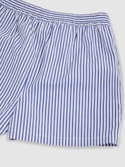 Reiss Blue/White McLaren F1 Team Cotton Stripe Shorts - Image 5 of 6