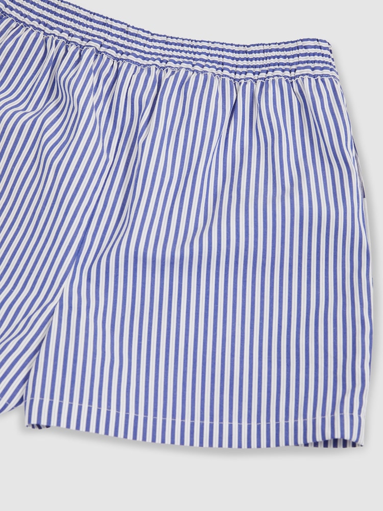 Reiss Blue/White McLaren F1 Team Cotton Stripe Shorts - Image 5 of 6