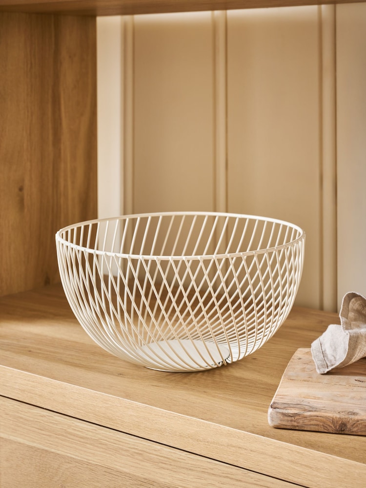 Cream Moderna Wire Fruit Bowl - Image 2 of 4 Cream Moderna Wire Fruit Bowl - Image 2 of 4