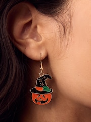 Gold Tone Halloween Pumpkin Ghost Drop Earrings 2 Pack - Image 6 of 8