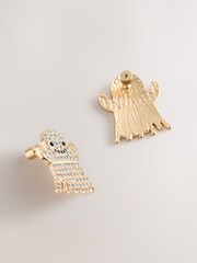 White Halloween Ghost Stud Earrings - Image 3 of 7
