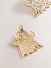 White Halloween Ghost Stud Earrings - Image 4 of 7