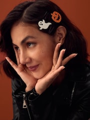 Orange/White Pumpkin and Ghost Hair Clips Pack - Image 6 of 9