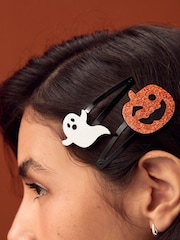 Orange/White Pumpkin and Ghost Hair Clips Pack - Image 9 of 9
