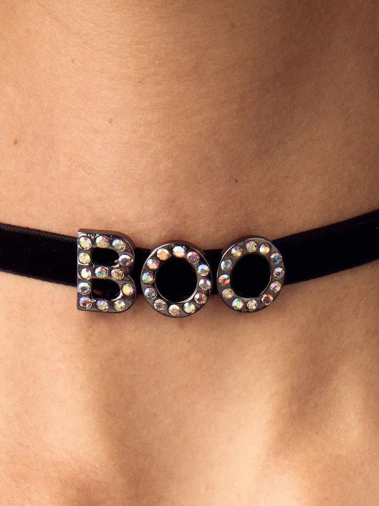 Schwarz - Halloween Boo Choker Necklace - Bild 8 von 8