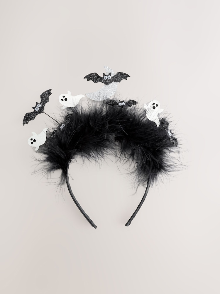 Black Halloween Flying Bat Hairband - Image 1 of 3