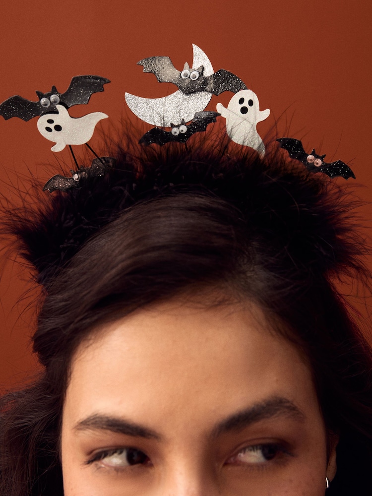Black Halloween Flying Bat Hairband - Image 8 of 8