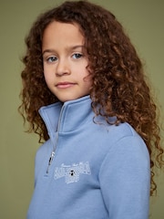 Reiss Blue 13-14 yrs SmileyWorld | Reiss Half-Zip Sweatshirt Unisex Fit - Image 4 of 7