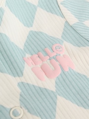 Multi Coloured Checkerboard Baby Sleepsuits 3 Pack (0mths-2yrs) - Image 14 of 16
