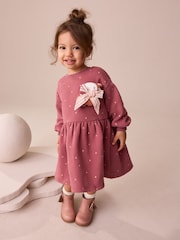 Burgundy Fox Embellished Sweat Dress (3mths-7yrs) - Image 1 of 4