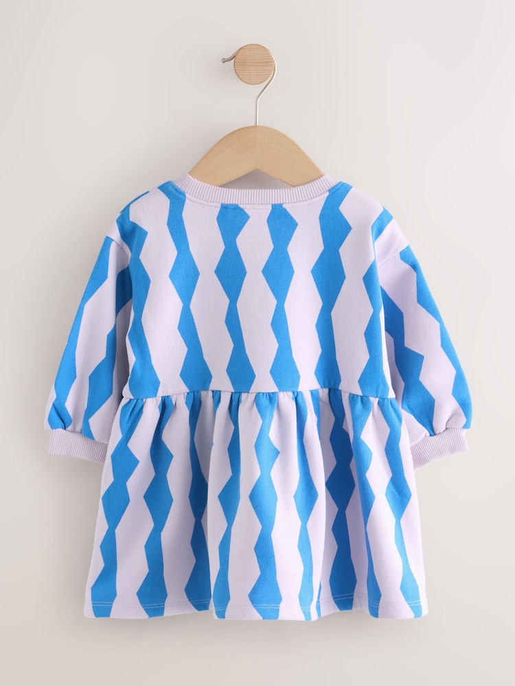 Blue/Lilac Fox Sweat Dress (3mths-7yrs) - Image 2 of 4