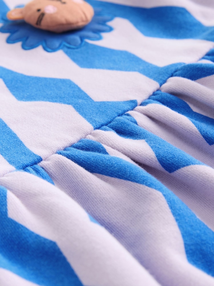 Blue/Lilac Fox Sweat Dress (3mths-7yrs) - Image 4 of 4