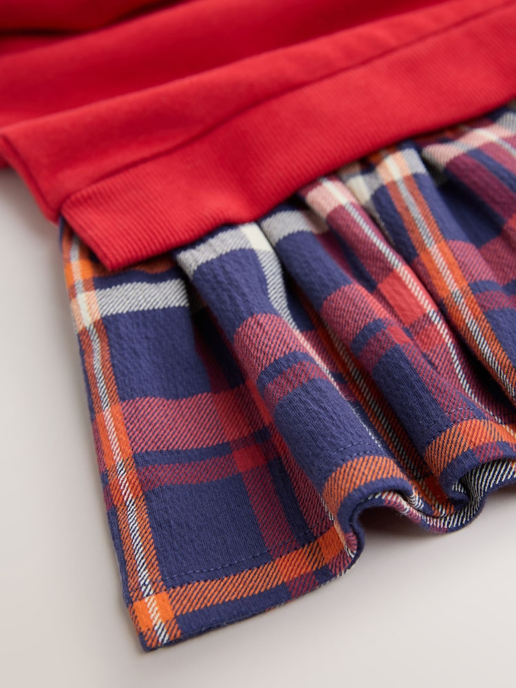 Red Sweat Check Dress (3mths-7yrs) - Image 4 of 4