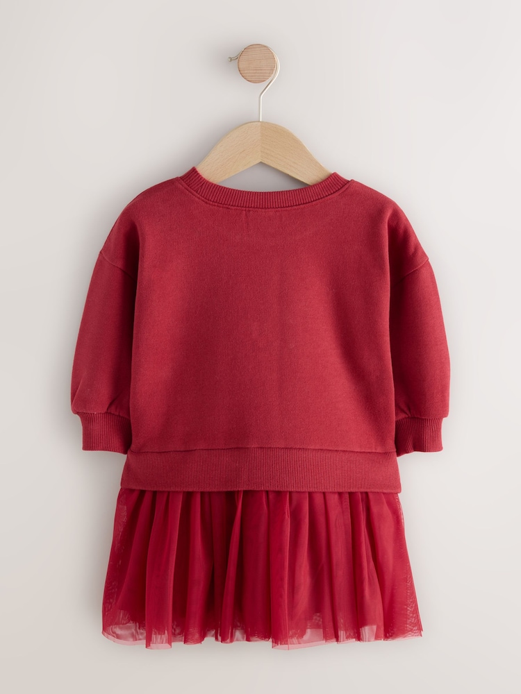 Red Bow Sweat Party Dress (3mths-7yrs) - Image 2 of 4 Red Bow Sweat Party Dress (3mths-7yrs) - Image 2 of 4