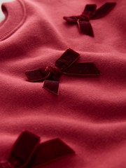 Red Bow Sweat Party Dress (3mths-7yrs) - Image 3 of 4