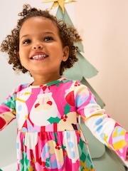 Pink Long Sleeve Christmas Dress (3mths-7yrs) - Image 2 of 8