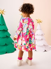 Pink Long Sleeve Christmas Dress (3mths-7yrs) - Image 3 of 8