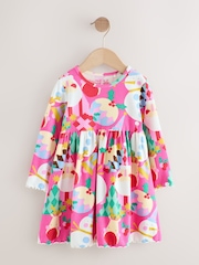 Pink Long Sleeve Christmas Dress (3mths-7yrs) - Image 4 of 8