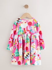 Pink Long Sleeve Christmas Dress (3mths-7yrs) - Image 5 of 8