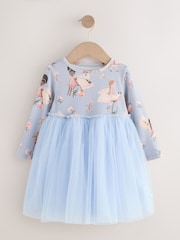 Blue Fairy Long Sleeve Mesh Party Dress (3mths-7yrs) - Image 1 of 4