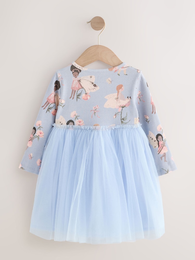Blue Fairy Long Sleeve Mesh Party Dress (3mths-7yrs) - Image 2 of 4