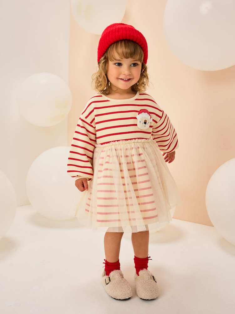 Christmas Bear Mesh Sweat Party Dress (3mths-7yrs) - Image 1 of 8