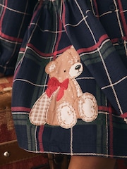 Navy Teddy Bear Long Sleeve Collared Dress (3mths-7yrs) - Image 4 of 4