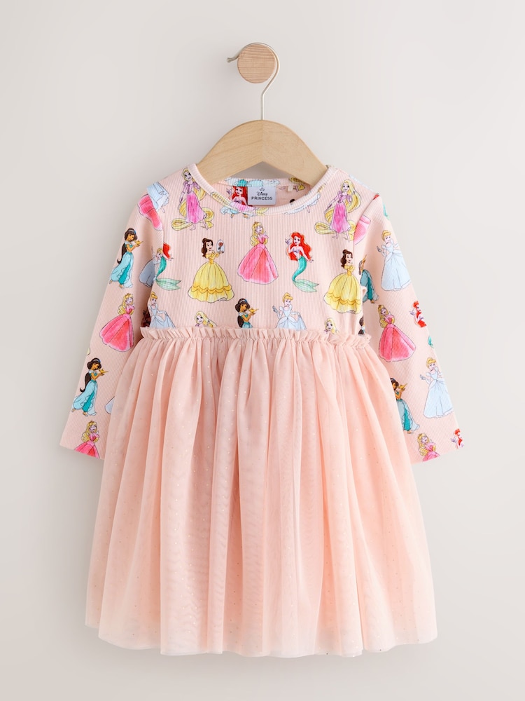 Pink Disney Princess Mesh Party Dress (3mths-7yrs) - Image 1 of 4 Pink Disney Princess Mesh Party Dress (3mths-7yrs) - Image 1 of 4